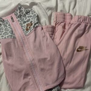 Nike Kids Pink and Gray Joggers